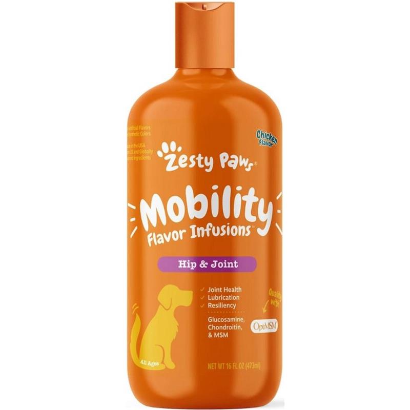 Zesty Paws Mobility Broth Booster Hip & Joint Supplement For Dogs Chicken  Bone Broth Flavor