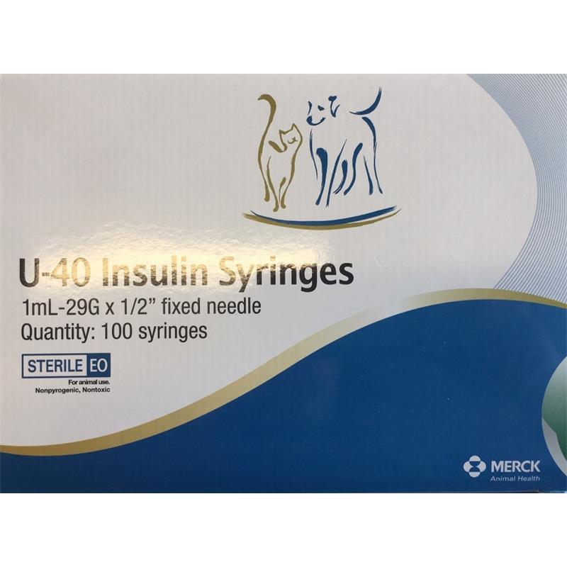 U-40 Insulin Syringes with Needles  Box of 100 Veterinary Syringes -  Jeffers